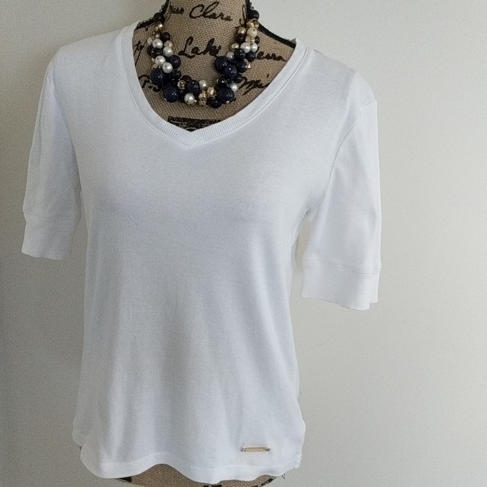 Jones New York white top tee shirt size medium